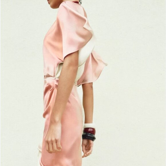 ZARA Satin Draped Midi Dress – Size XL | New, Never Worn 🧡 - Picture 6 of 15